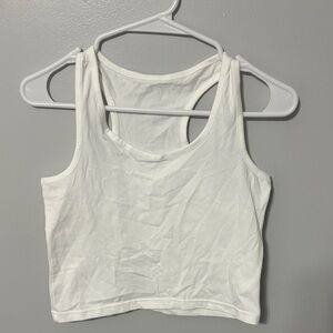 White Cropped Tank Top